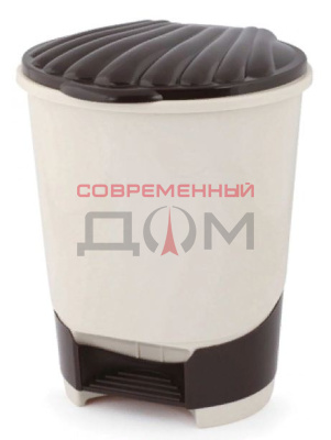 Ведро для мусора 10л сл.кость, с педалью /М7993/